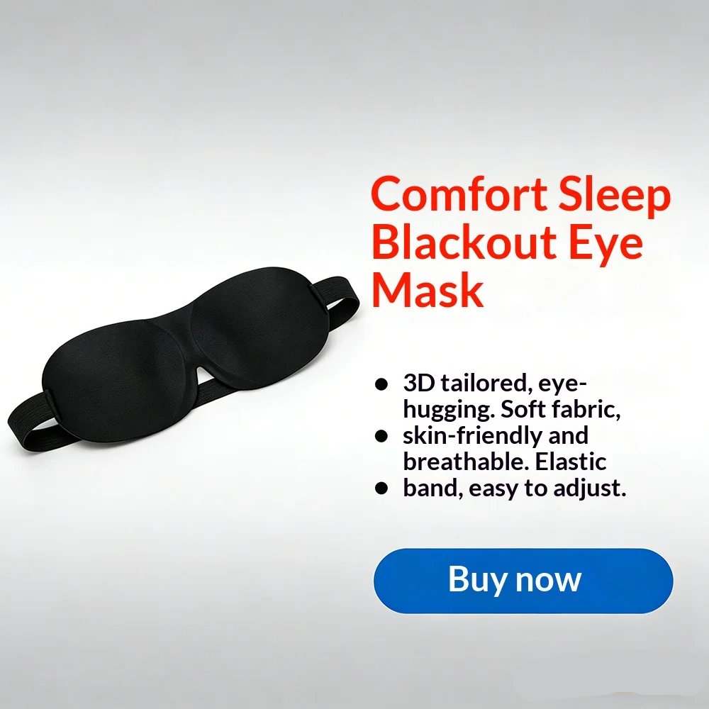 Breathable 3D Adjustable Sleep Mask – Blocks Light, Allows Air Circulation for Eyes, Unisex Comfort Fit Breathable 3D Adjustable Sleep Mask – Blocks Light, Allows Air Circulation for Eyes, Unisex Comfort Fit