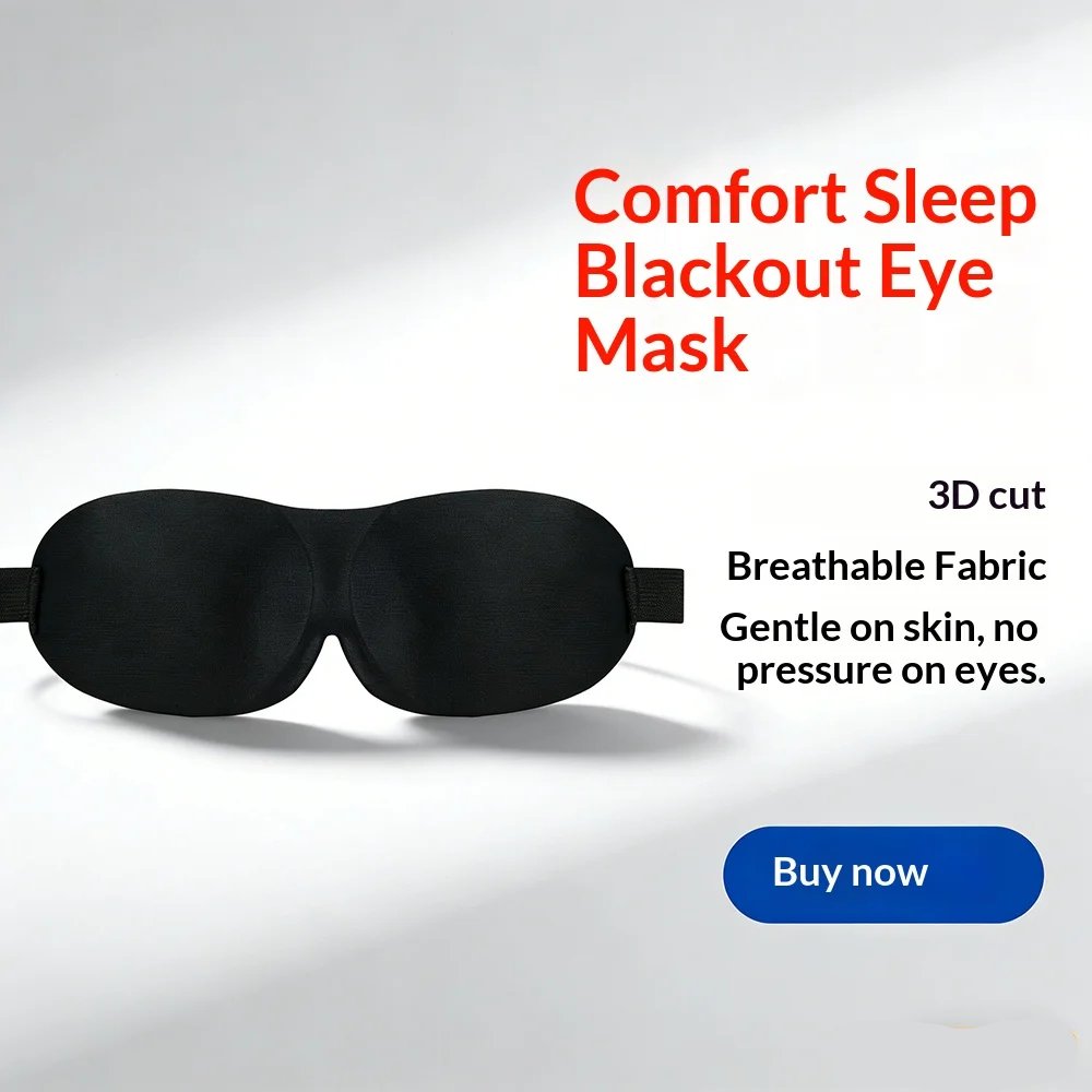 Breathable 3D Adjustable Sleep Mask – Blocks Light, Allows Air Circulation for Eyes, Unisex Comfort Fit Breathable 3D Adjustable Sleep Mask – Blocks Light, Allows Air Circulation for Eyes, Unisex Comfort Fit