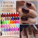 Rocklon 6Pcs/set 7ml Coffee Series Gel Nail Polish Kit 125 Colors Manicure Semi Permanent Soak Off UV Nail Art Gel Varnish - Image 4