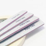 Rocklon Nail File Buffer 100/180 Grit Half Moon Nail Files Double Side Sandpaper Nail Sanding Grinding Gel Nail Polish Manicure Tool - Image 5
