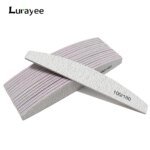 Rocklon Nail File Buffer 100/180 Grit Half Moon Nail Files Double Side Sandpaper Nail Sanding Grinding Gel Nail Polish Manicure Tool