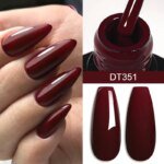 Rocklon 7ml Wine Red Gel Nail Polish Long-Lasting French Style Gel Nail Supplies For Manicure DIY Design Nail Art Varnish