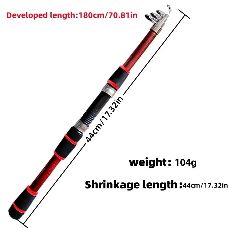 Rocklon Fishing Pole Set Full Kits With Telescopic Fishing Rod And Spinning Reel Baits Hooks Travel Pole Set