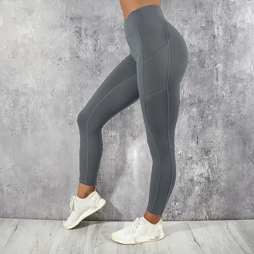 Rocklon Yoga Fitness Women Leggings High Waist Tights with Pocket Gym Workout Running Stretchy Sexy Butt Liftting Casual Skinny Pants