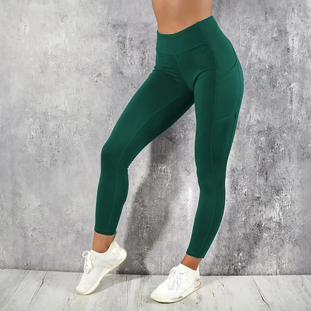 Rocklon Yoga Fitness Women Leggings High Waist Tights with Pocket Gym Workout Running Stretchy Sexy Butt Liftting Casual Skinny Pants