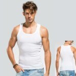 Rocklon Men's Sleeveless Breathable Fitness Vest Basic Elastic Tank Top Men's Cotton Bodybuilding T-shirt Classic Color Clothes - Image 2