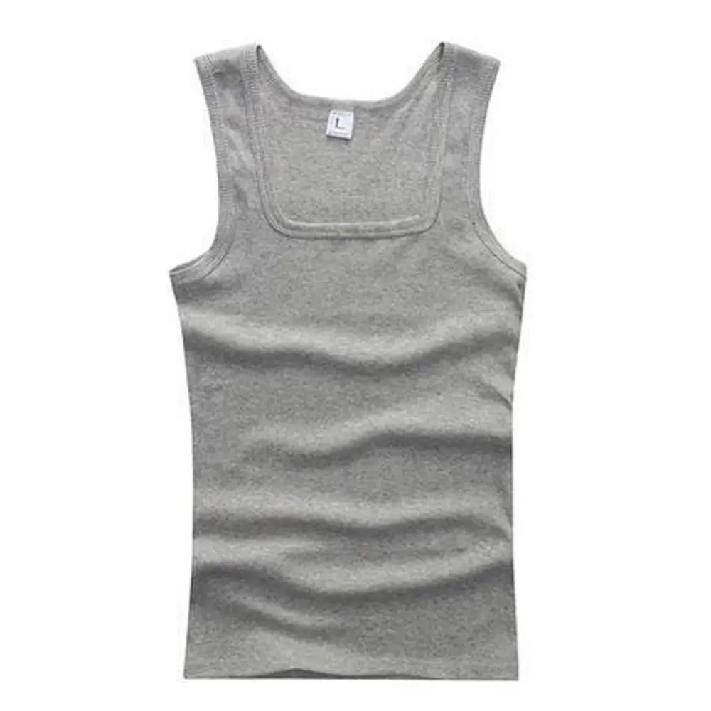 Rocklon Men's Sleeveless Breathable Fitness Vest Basic Elastic Tank Top Men's Cotton Bodybuilding T-shirt Classic Color Clothes