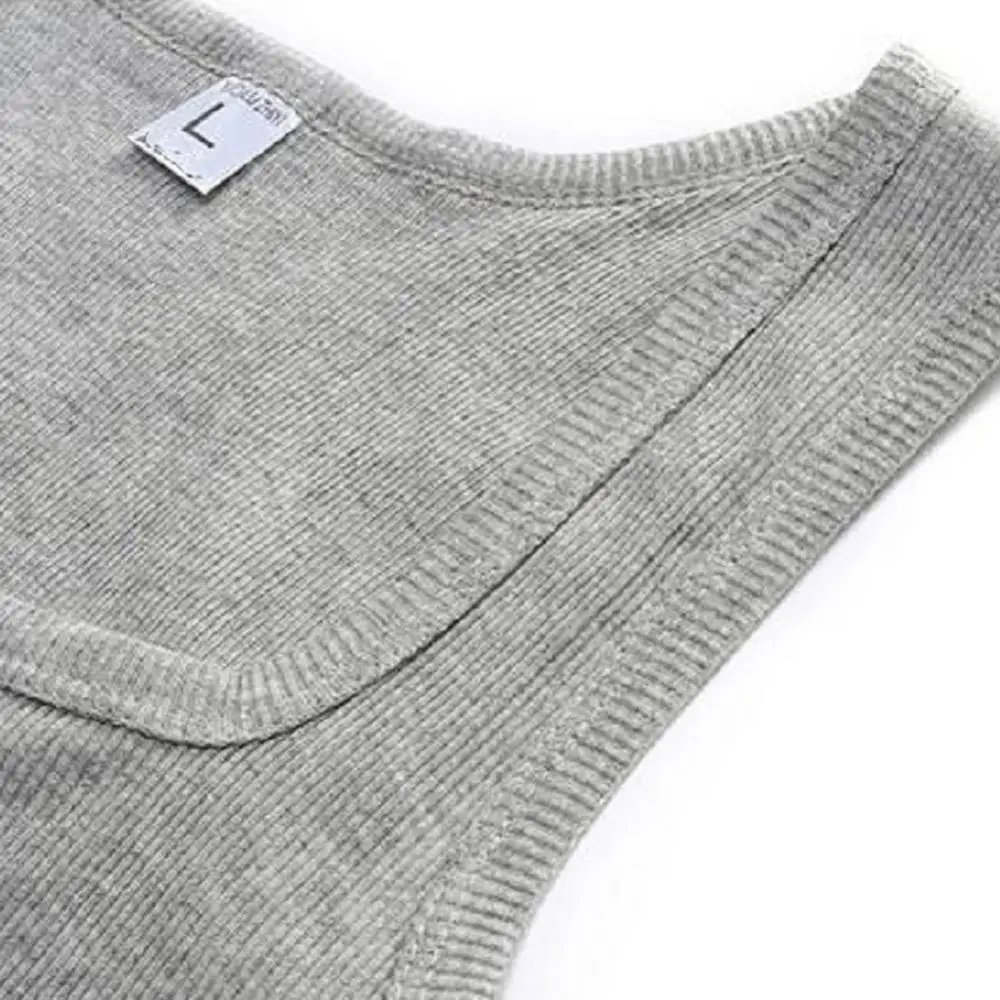 Rocklon Men's Sleeveless Breathable Fitness Vest Basic Elastic Tank Top Men's Cotton Bodybuilding T-shirt Classic Color Clothes