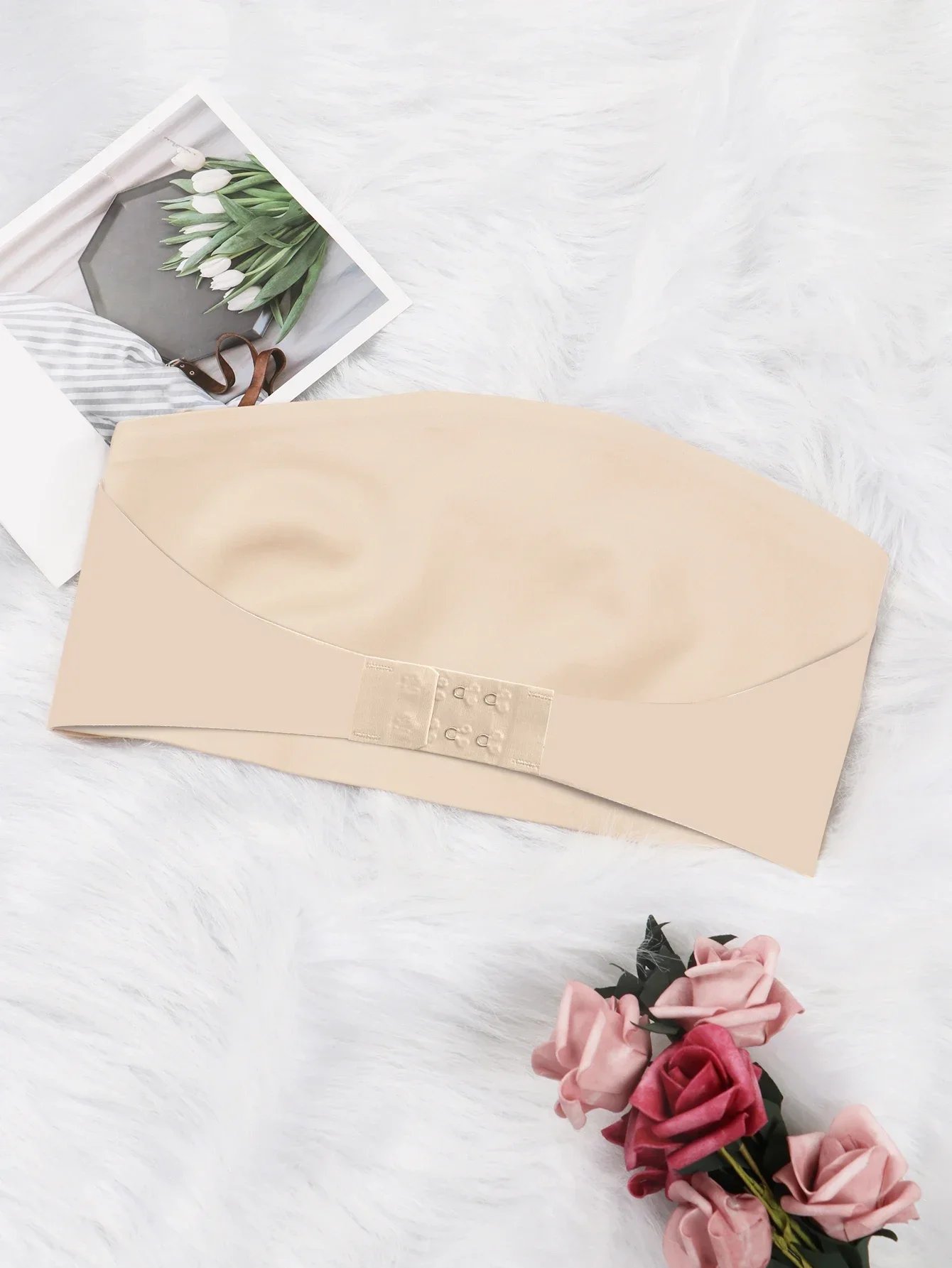 Rocklon Women's Strapless No Padding Seamless Front Button Bra Comfortable Smooth Underwear