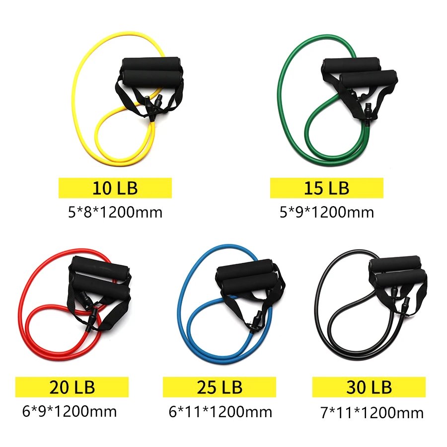 Rocklon 5 Levels Pull Rope Fitness Elastic Bands Resistance Bands with Handles Training Exercise Tube Band  Workouts Strength Equipment