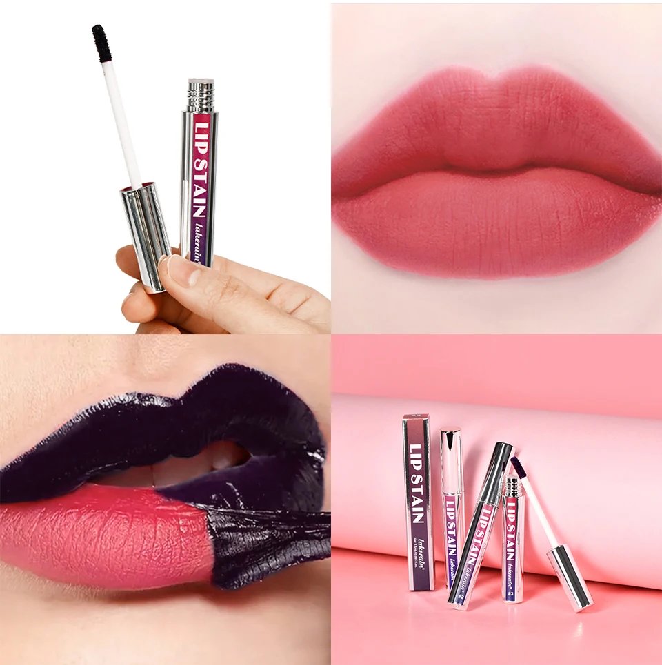 Rocklon Lip Stain Blading Peel Off and Reveal Kit Long Lasting 3pcs Rose Waterproof Pink Lip Tint Transfer Proof Natural Lip Stain Kit