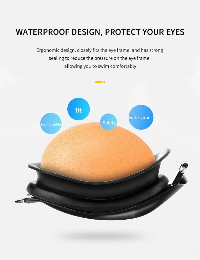 Unisex Adult Swimming Goggles – Anti-Fog Swim Glasses for Men & Women – Adjustable Silicone Waterproof Professional Swim Eyewear