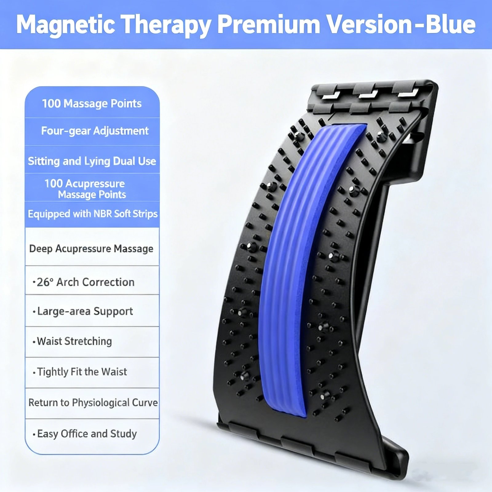 Rocklon Support Back Massager for Spine Pain Relief Vertebral Relaxer Lower Traction Stretcher Corrects Waist Relaxation