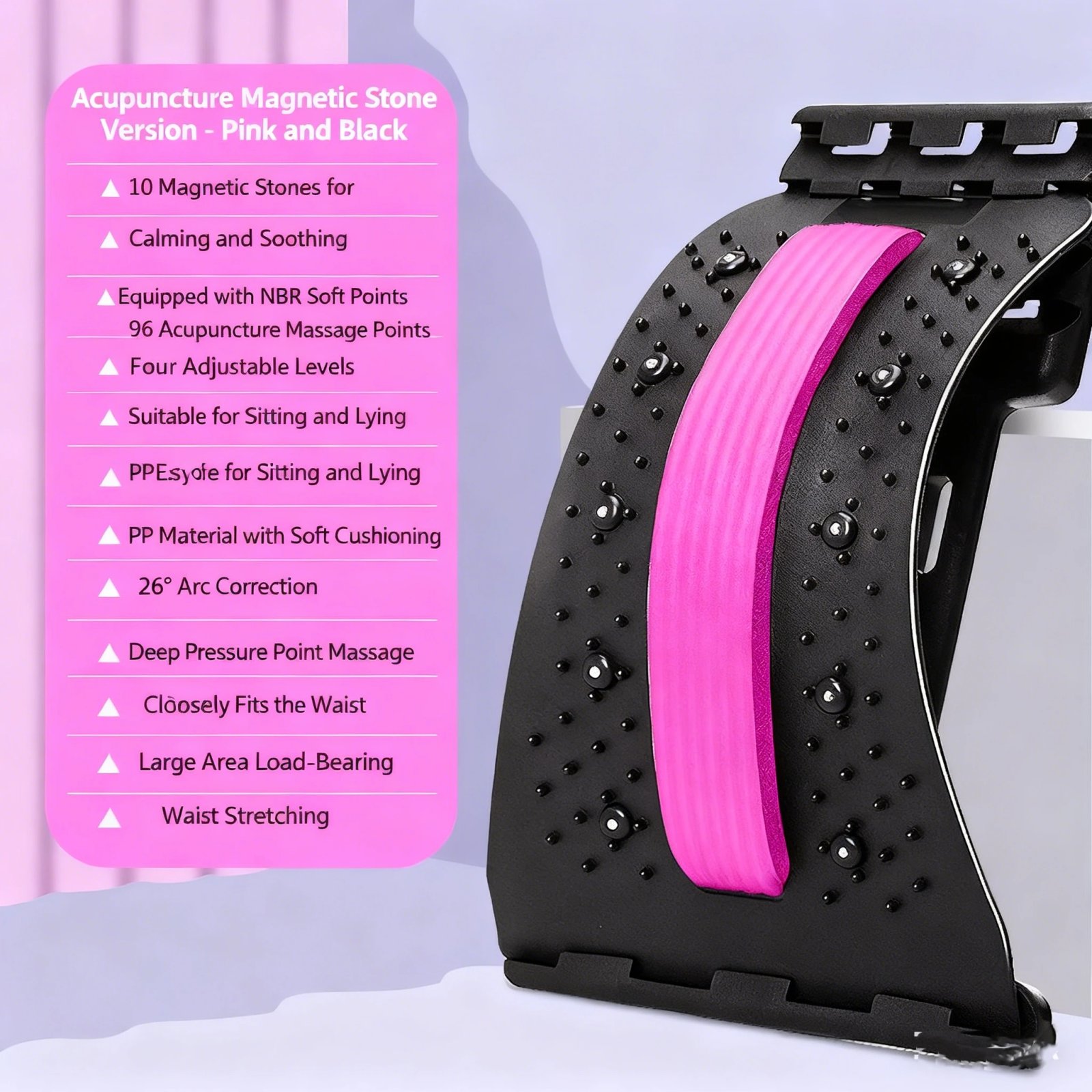 Rocklon Support Back Massager for Spine Pain Relief Vertebral Relaxer Lower Traction Stretcher Corrects Waist Relaxation