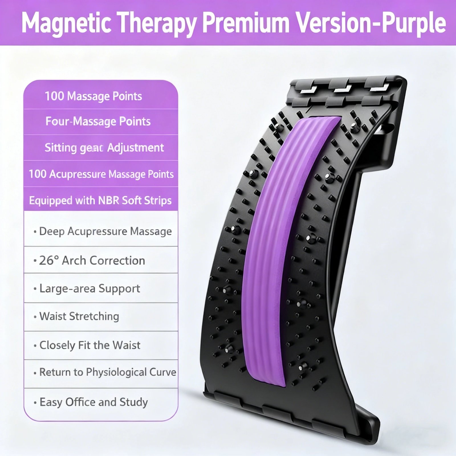 Rocklon Support Back Massager for Spine Pain Relief Vertebral Relaxer Lower Traction Stretcher Corrects Waist Relaxation