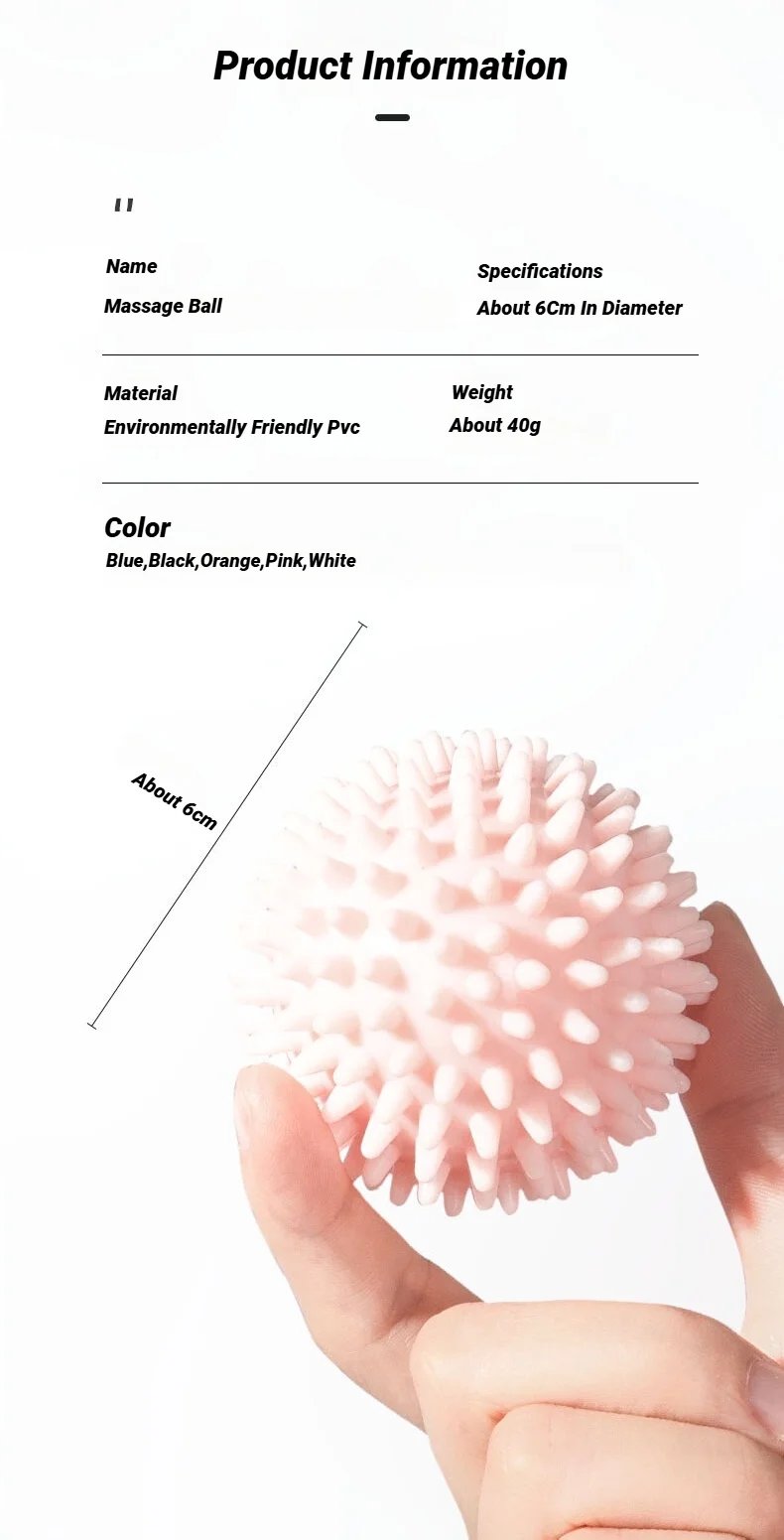 Rocklon 6CM Sport Massage Ball Myofascial Release Massager Spiky Deep Tissue Trigger Point Muscle Recovery Pain Relief Durable Hedgehog