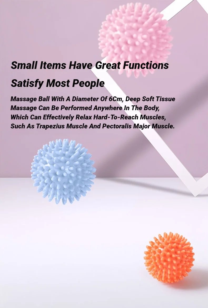 Rocklon 6CM Sport Massage Ball Myofascial Release Massager Spiky Deep Tissue Trigger Point Muscle Recovery Pain Relief Durable Hedgehog
