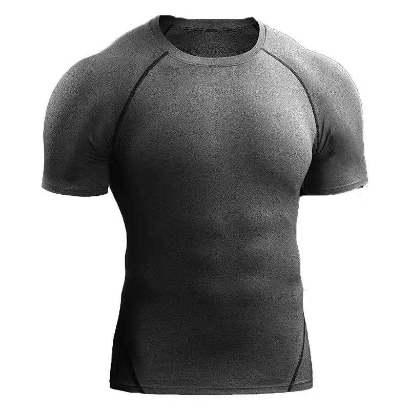 Rocklon Fitness clothes men's outdoor sports quick drying short sleeved t-shirt training pro running stretch tight fitting clothes yoga
