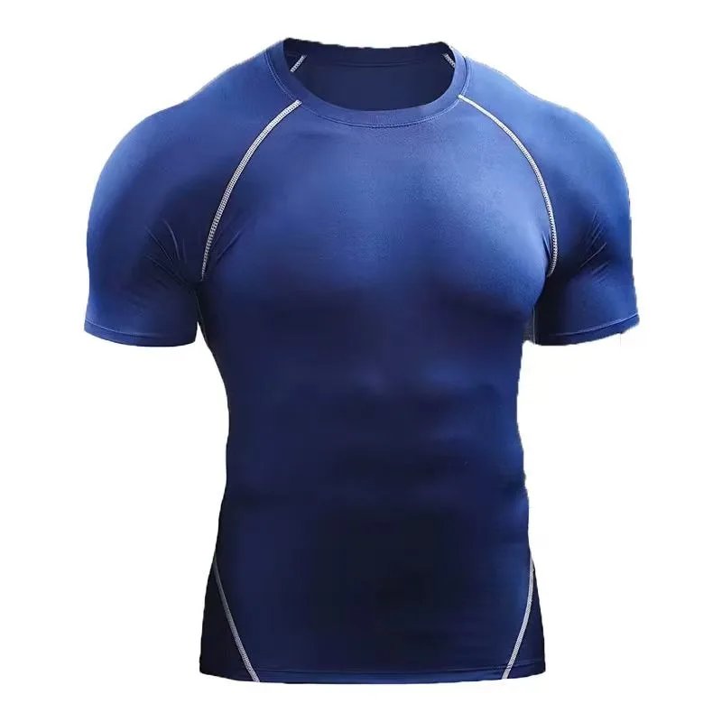 Rocklon Fitness clothes men's outdoor sports quick drying short sleeved t-shirt training pro running stretch tight fitting clothes yoga