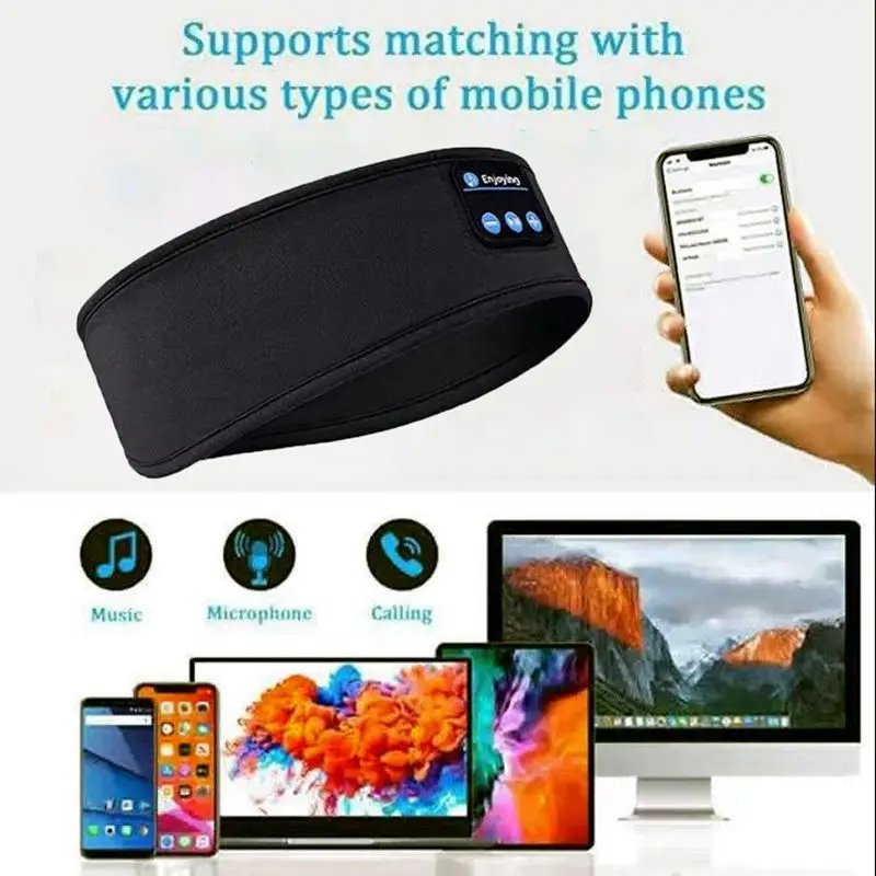 Rocklon bluetooth sleep headset wireless headphones music eye mask sleep sports headband outdoor running yoga headband