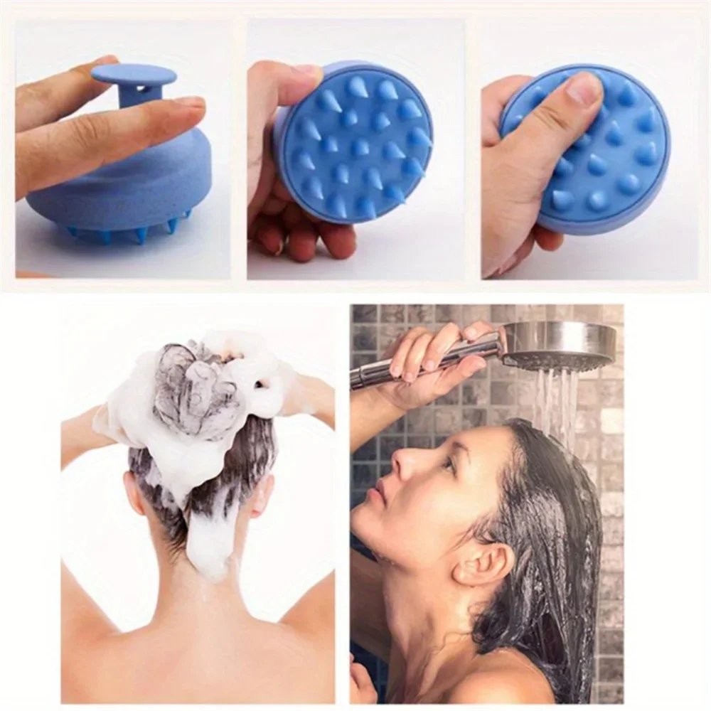 Rocklon 1pc Silicone Shampoo Brush Body Massage Brush Bath Shower Brush Salon Hairdressing Tool Scalp Massage Comb Hair Washing Brush