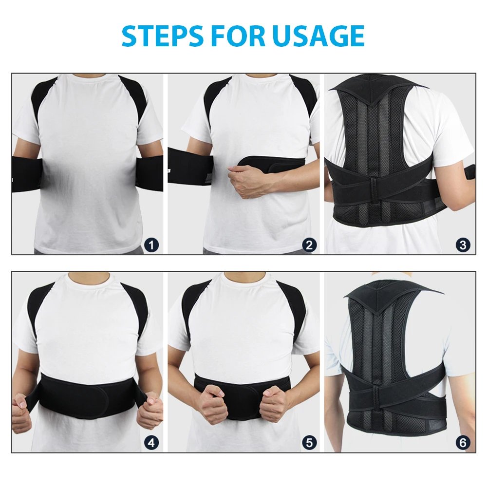 Rocklon Back Brace Posture Corrector for Women & Men, Adjustable Back Lumbar Support Belt Shoulder Posture Support for Improve Scoliosis