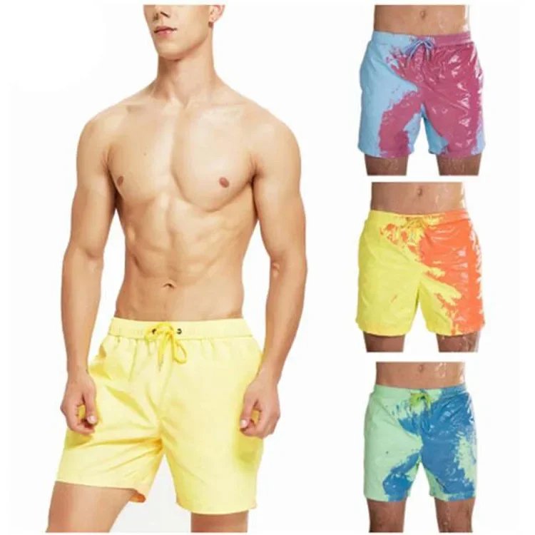Summer Color Changing Swimwear for Man S-3XL Beach Shorts Swim Trunks Pants Change Color When Exposed To Water Shorts