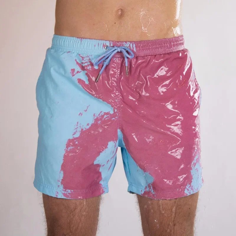 Summer Color Changing Swimwear for Man S-3XL Beach Shorts Swim Trunks Pants Change Color When Exposed To Water Shorts