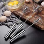 Stainless Steel Egg Beater Durable Semi-Automatic Mixer for Effortless Egg Cream Mixing Stirring and Beating for Kitchen Baking - Image 6
