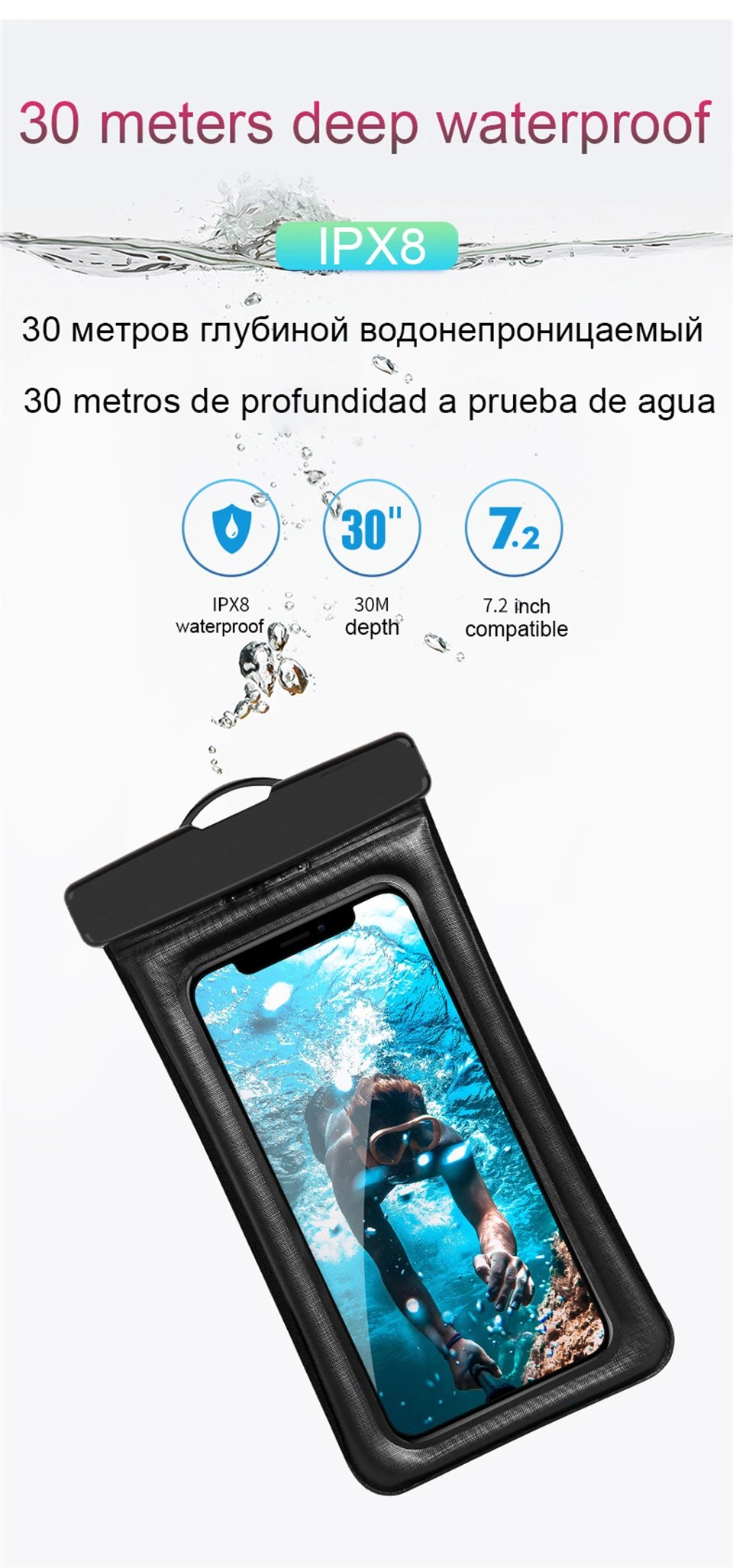 IP68 Universal Waterproof Phone Cases Bag For iPhone 16 15 14 13 12 11 Pro Max X Xiaomi Samsung S24 Ultra Swim Cover Accessories IP68 Universal Waterproof Phone Cases Bag For iPhone 16 15 14 13 12 11 Pro Max X Xiaomi Samsung S24 Ultra Swim Cover Accessories