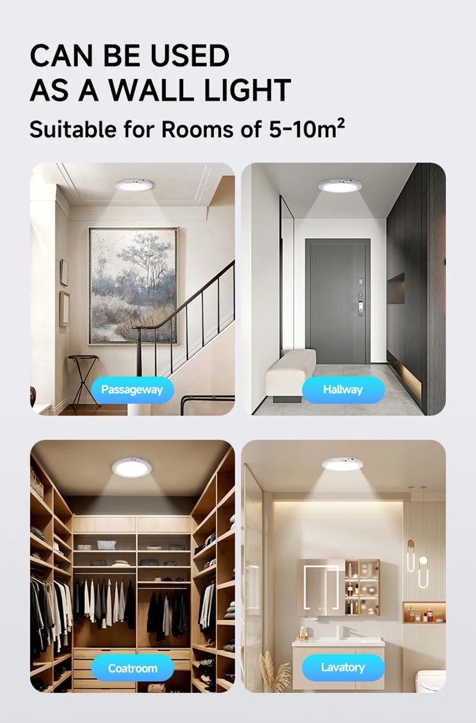 Motion Sensor Ceiling Light USB Type-C Rechargeable Magnetic Lamp Wireless Wall Lamp Remote LED Night Light For Kitchen Coatroom Motion Sensor Ceiling Light USB Type-C Rechargeable Magnetic Lamp Wireless Wall Lamp Remote LED Night Light For Kitchen Coatroom