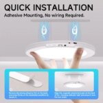Motion Sensor Ceiling Light USB Type-C Rechargeable Magnetic Lamp Wireless Wall Lamp Remote LED Night Light For Kitchen Coatroom - Image 5