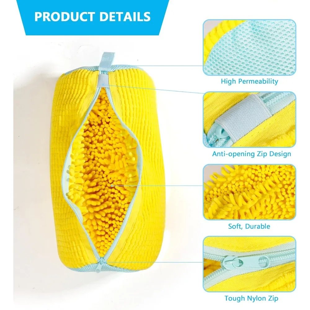 Durable Shoe Washing Machine Bag for All Shoe Types-Yellow with Blue Zipper,Ideal for Sneakers and Casual Shoes,Laundry Wash Bag Durable Shoe Washing Machine Bag for All Shoe Types-Yellow with Blue Zipper,Ideal for Sneakers and Casual Shoes,Laundry Wash Bag