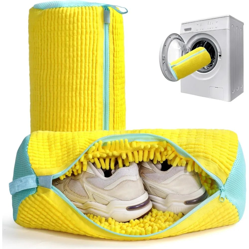 Durable Shoe Washing Machine Bag for All Shoe Types-Yellow with Blue Zipper,Ideal for Sneakers and Casual Shoes,Laundry Wash Bag Durable Shoe Washing Machine Bag for All Shoe Types-Yellow with Blue Zipper,Ideal for Sneakers and Casual Shoes,Laundry Wash Bag