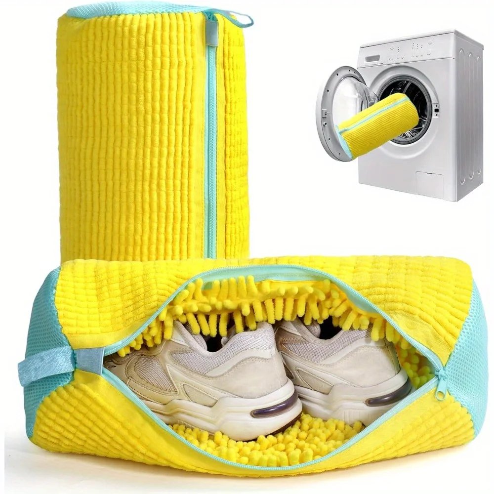 Durable Shoe Washing Machine Bag for All Shoe Types-Yellow with Blue Zipper,Ideal for Sneakers and Casual Shoes,Laundry Wash Bag Durable Shoe Washing Machine Bag for All Shoe Types-Yellow with Blue Zipper,Ideal for Sneakers and Casual Shoes,Laundry Wash Bag