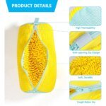 Durable Shoe Washing Machine Bag for All Shoe Types-Yellow with Blue Zipper,Ideal for Sneakers and Casual Shoes,Laundry Wash Bag - Image 2