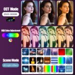 RGB LED Camera Light Full Color Output Video Lamp Kit Dimmable 2500K-8500K Bi-Color Panel Light CRI 95+ - Image 3