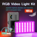 RGB LED Camera Light Full Color Output Video Lamp Kit Dimmable 2500K-8500K Bi-Color Panel Light CRI 95+ - Image 2