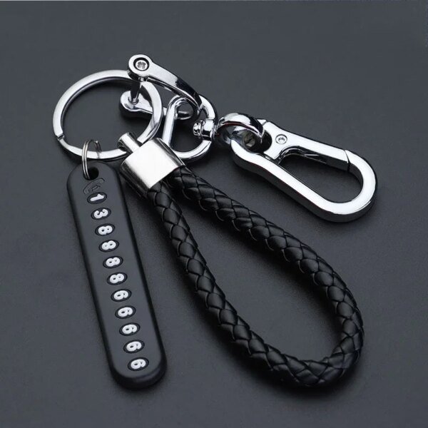 1pc Anti-Lost Car Keychain, Phone Number Card Keyring, Phone Number Plate, Lock Key Ring Auto Vehicle Key Chain, Car Accessories