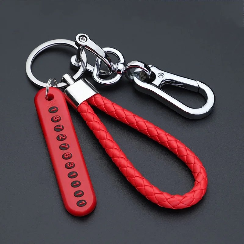1pc Anti-Lost Car Keychain, Phone Number Card Keyring, Phone Number Plate, Lock Key Ring Auto Vehicle Key Chain, Car Accessories