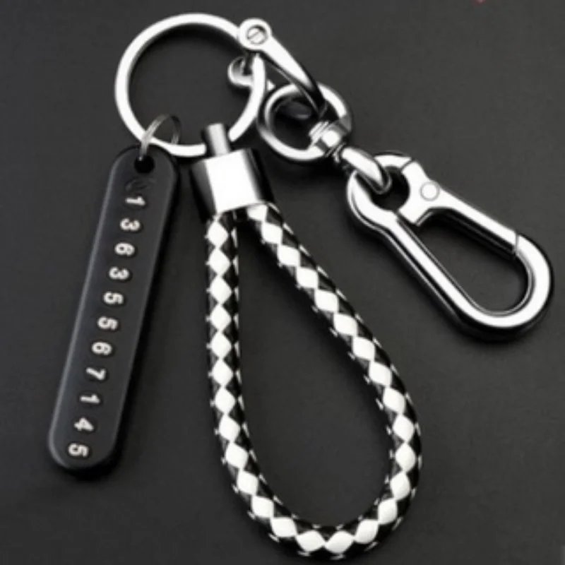 1pc Anti-Lost Car Keychain, Phone Number Card Keyring, Phone Number Plate, Lock Key Ring Auto Vehicle Key Chain, Car Accessories