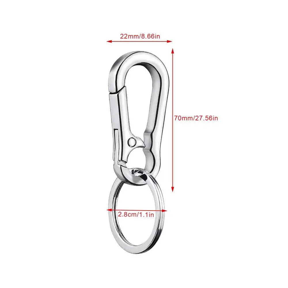 Unisex Key Chain Stainless Steel Gourd Buckle Carabiner Keychain Waist Belt Clip Keyring Anti-lost Ring Buckle Car Decor Gifts