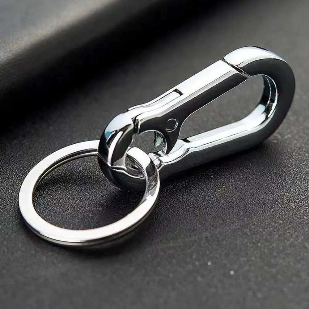 Unisex Key Chain Stainless Steel Gourd Buckle Carabiner Keychain Waist Belt Clip Keyring Anti-lost Ring Buckle Car Decor Gifts
