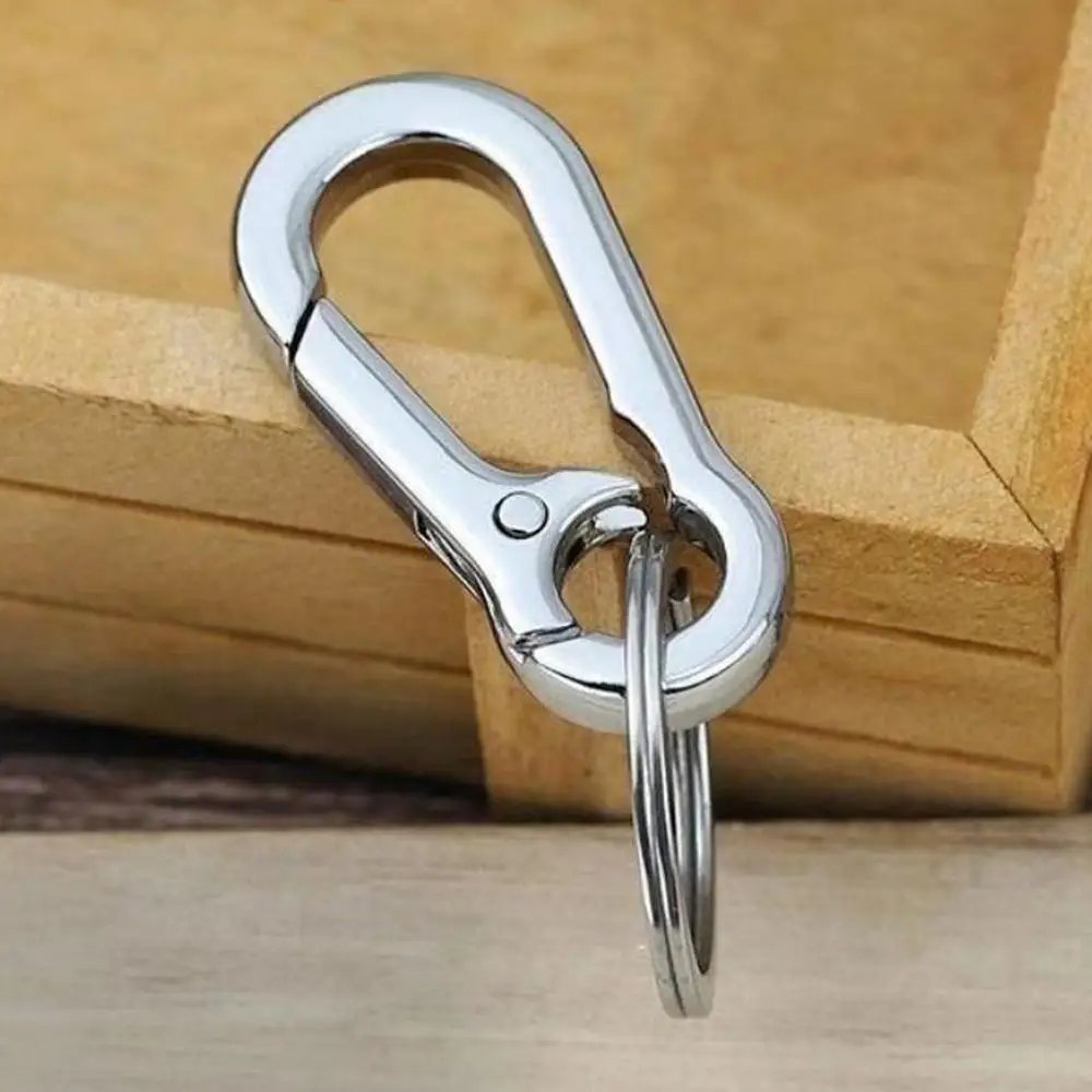 Unisex Key Chain Stainless Steel Gourd Buckle Carabiner Keychain Waist Belt Clip Keyring Anti-lost Ring Buckle Car Decor Gifts