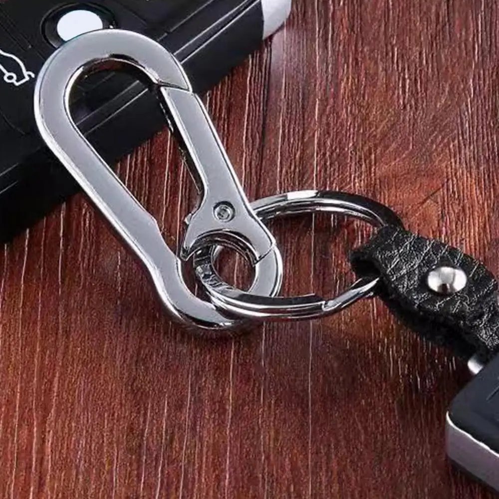 Unisex Key Chain Stainless Steel Gourd Buckle Carabiner Keychain Waist Belt Clip Keyring Anti-lost Ring Buckle Car Decor Gifts