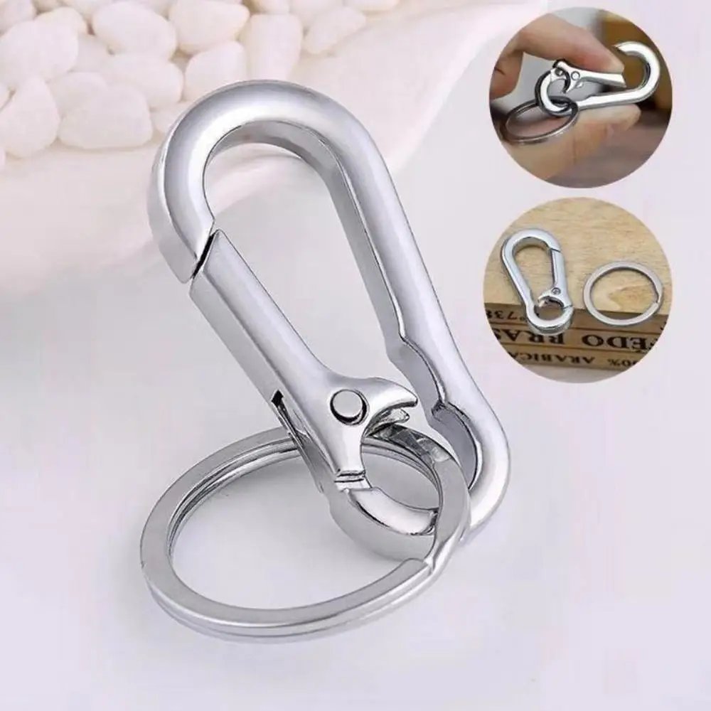 Unisex Key Chain Stainless Steel Gourd Buckle Carabiner Keychain Waist Belt Clip Keyring Anti-lost Ring Buckle Car Decor Gifts
