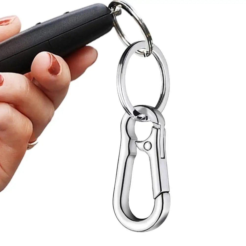 Unisex Key Chain Stainless Steel Gourd Buckle Carabiner Keychain Waist Belt Clip Keyring Anti-lost Ring Buckle Car Decor Gifts