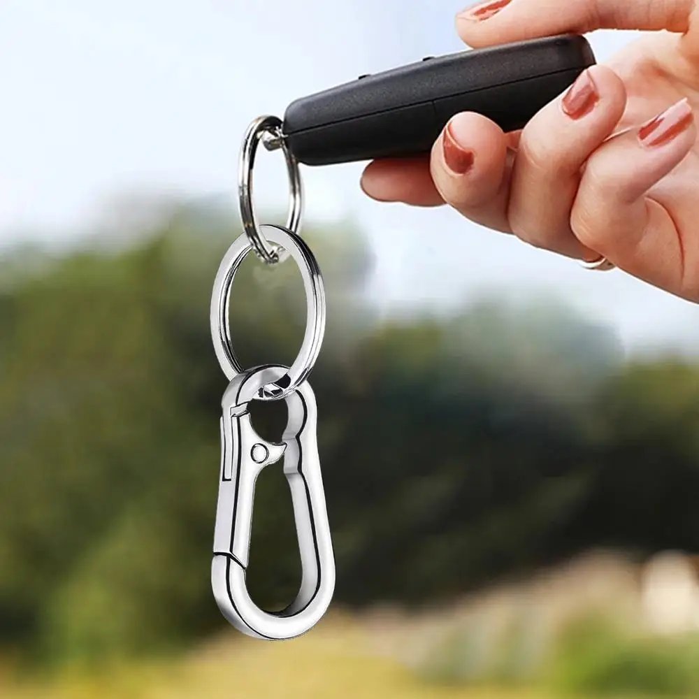 Unisex Key Chain Stainless Steel Gourd Buckle Carabiner Keychain Waist Belt Clip Keyring Anti-lost Ring Buckle Car Decor Gifts