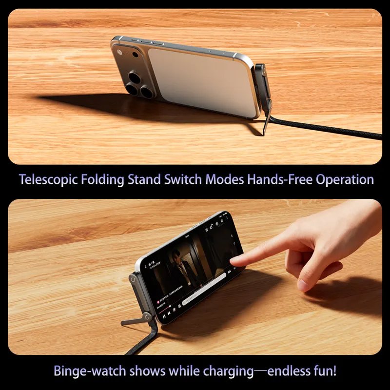 240W PD Fast Charging Foldable Phone Holder Data Cable For Smartphone Tablet 1.5m Charging Type C Line For IPhone Samsung Xiaomi