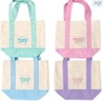 Trending Trader Joe's Mini Pastel Tote Bags (Spring Edition)Set of 1 Piece  Set of Four - Pink, Lavender, Light Green and Sky Blue